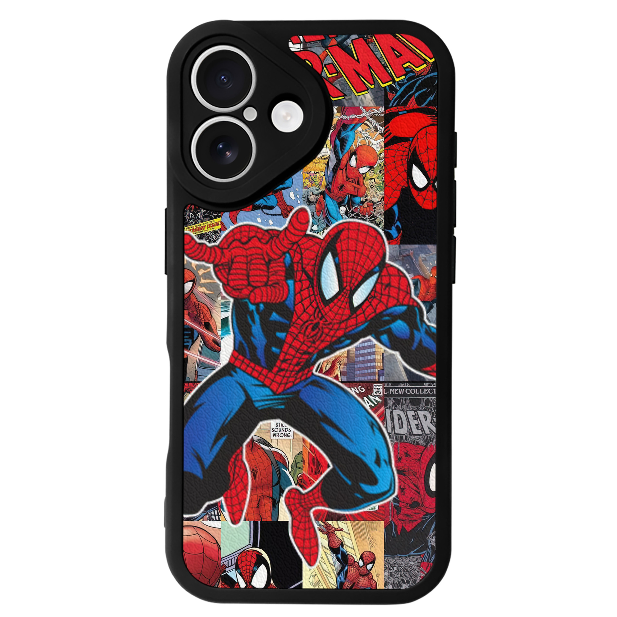 Spider Man スパイダーマン 【iPhone 16シリーズ対応】シリコンスマホケース（レザー調） 材質：シリコン